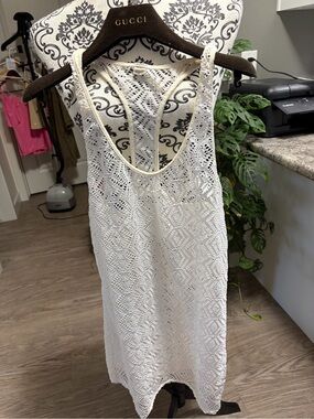 ROXY - White Crochet Swim Cover-Up Dress